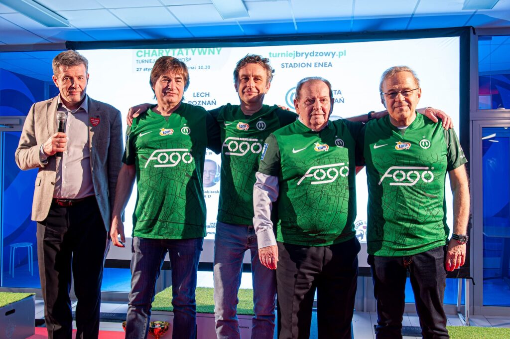 Krzysztof Jassem prezentuje drużynę Warty Cezary Serek, Olech Bestrzyński, Marek Kudła i Włodek Starkowski